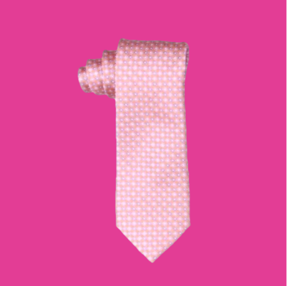 Xmi - Men's Formal Business Neck Pink Patterned Tie - Picture 1 of 3